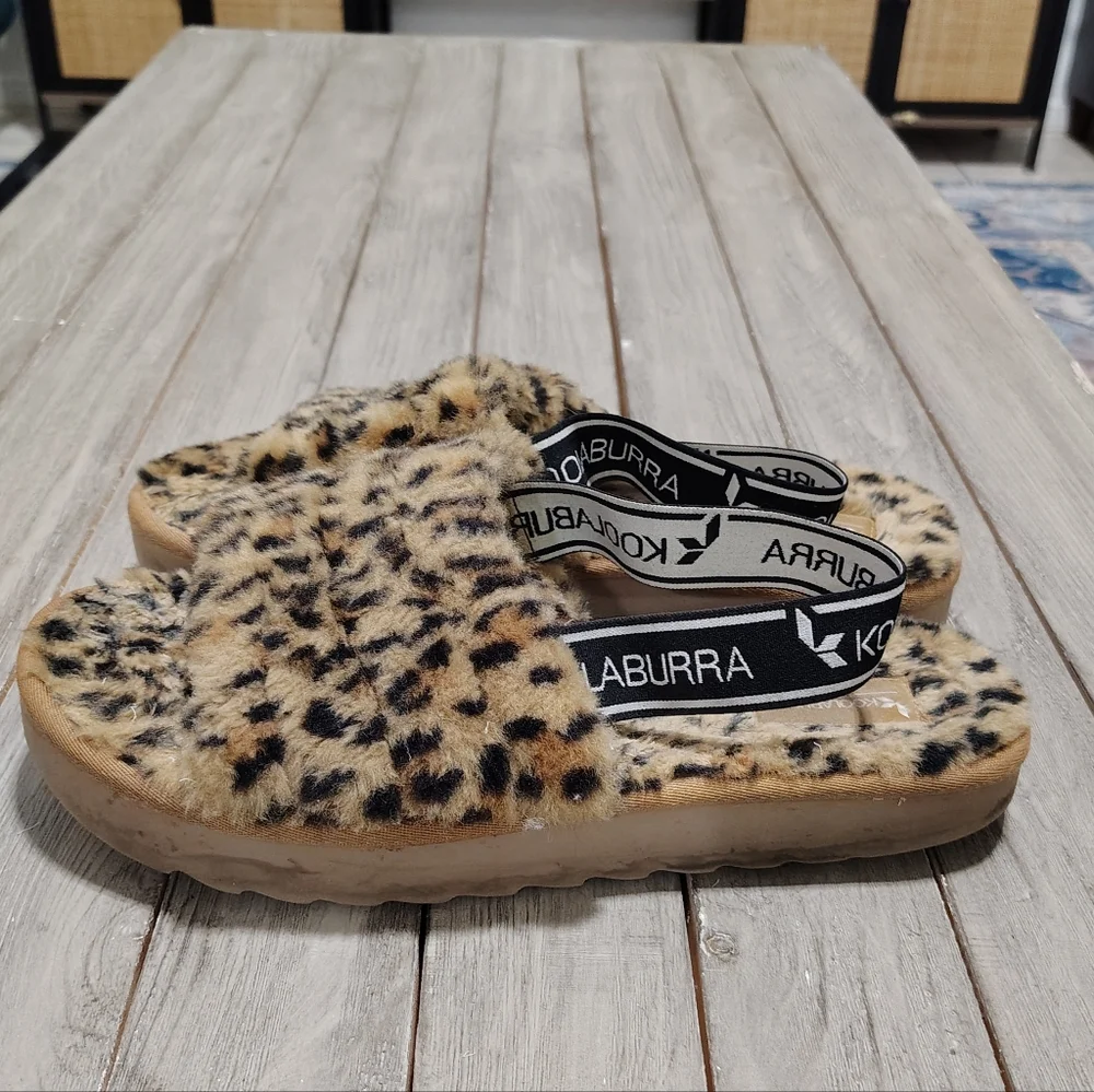 UGG Kookaburra Leopard Print Fuzzy Slide Sandals Size Women's 11 - Picture 9 of 17